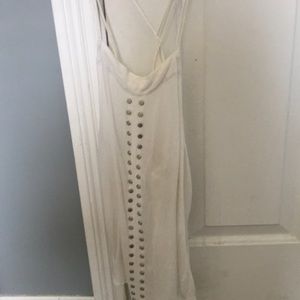 Strapy White high neck tank